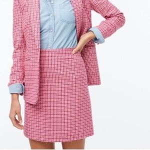 EUC j.crew pink houndstooth a line skirt size 00